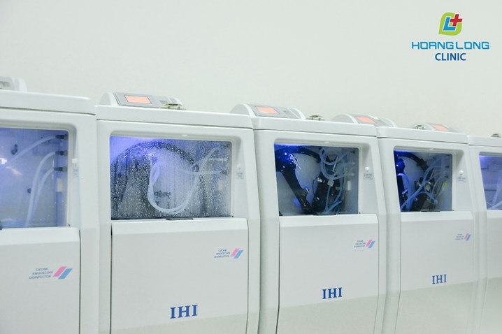 máy khử khuẩn dây soi IHI tại PKĐK Hoàng Long