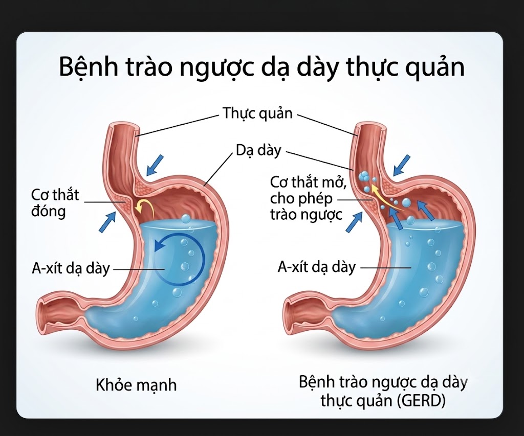 Trào ngược dạ dày thực quản (GERD) là gì? Có nguy cơ hóa ung thư?